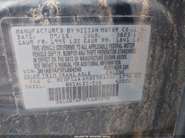 3N1AB7AP9FL684290 Nissan 2015