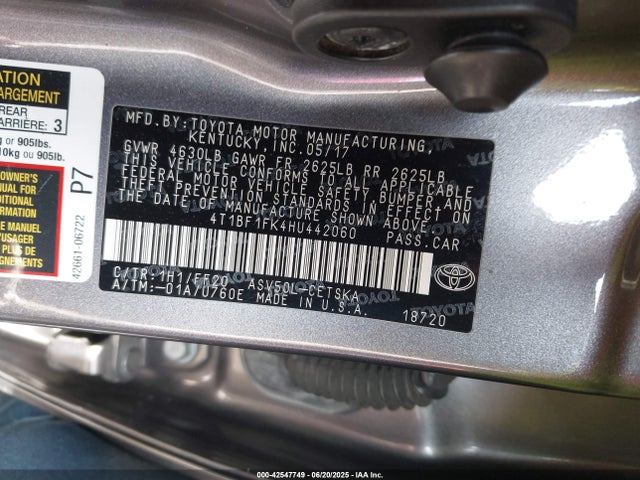 4T1BF1FK4HU442060 Toyota 2ar-fe