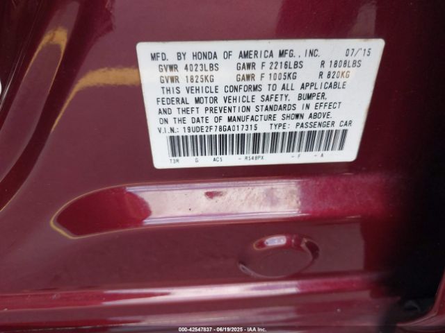 2016 ACURA ILX 19UDE2F78GA017315 Photo 8