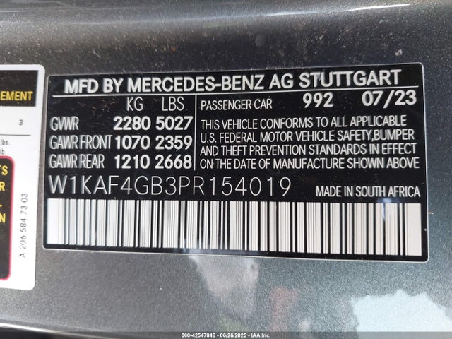 W1KAF4GB3PR154019 Mercedes-Benz m254