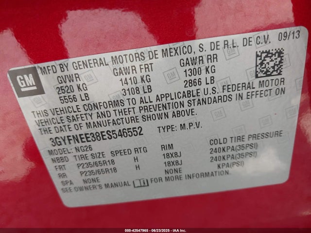 2014 CADILLAC SRX 3GYFNEE38ES546552 Photo 8