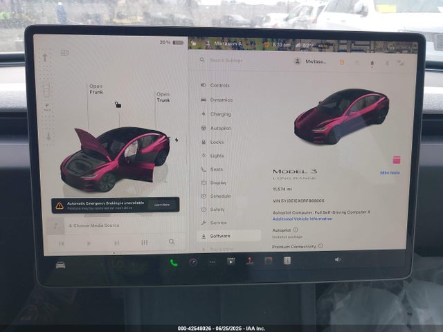 5YJ3E1EA5RF866605 Tesla MODEL 3