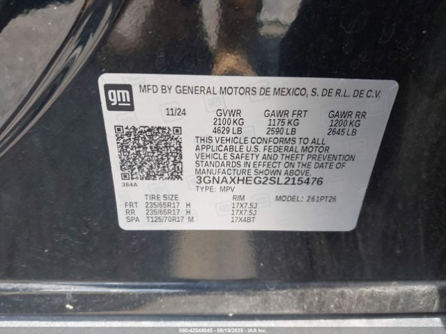 2025 CHEVROLET EQUINOX 3GNAXHEG2SL215476 Photo 8