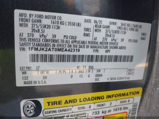 2021 FORD EXPEDITION 1FMJK2AT0MEA42319 Photo 8