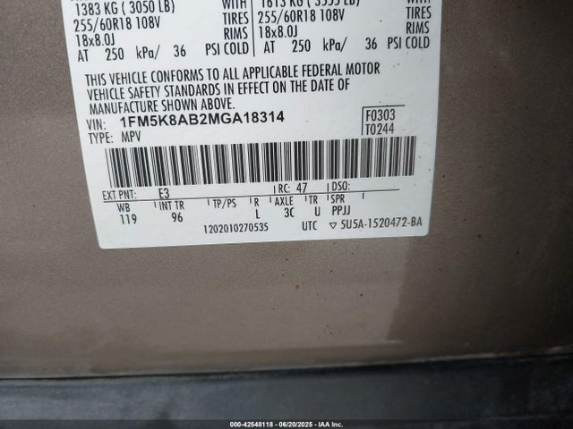 Ford 2021 2021 1FM5K8AB2MGA18314 Image 9