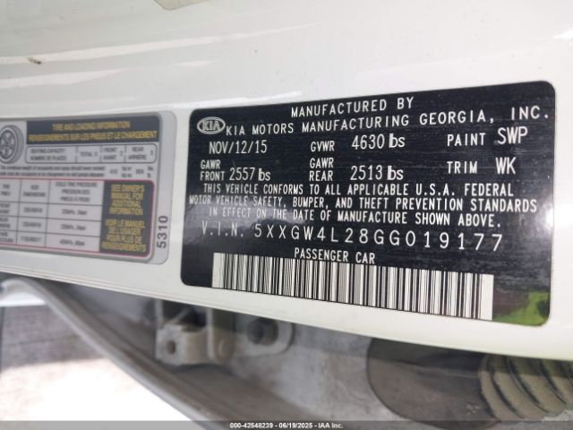 2016 KIA OPTIMA 5XXGW4L28GG019177 Photo 8