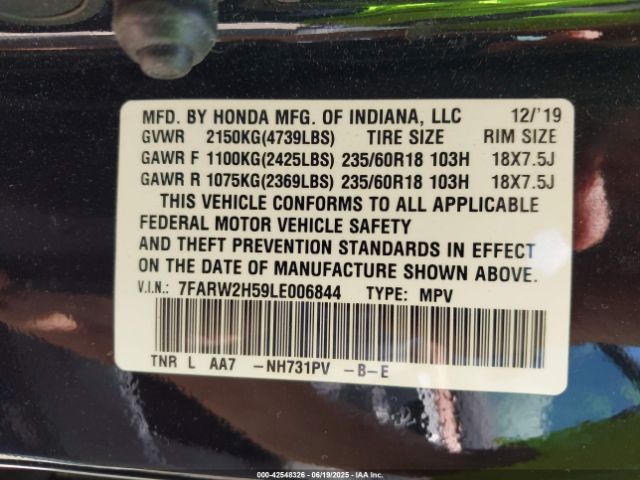 2020 HONDA CR-V 7FARW2H59LE006844 Photo 8