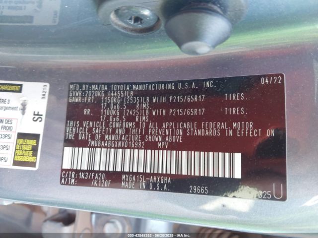 2022 TOYOTA COROLLA CROSS 7MUBAABGXNV016982 Photo 8