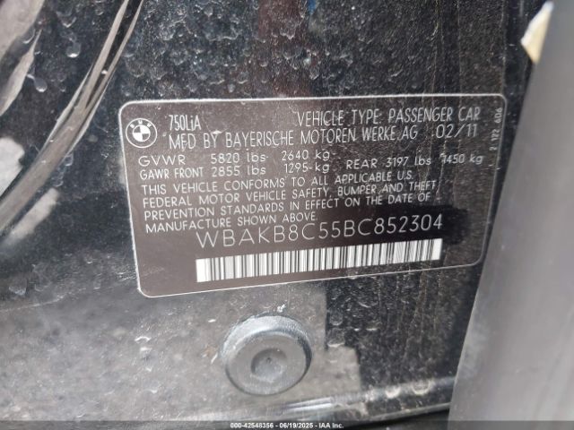2011 BMW 750LI WBAKB8C55BC852304 Photo 8