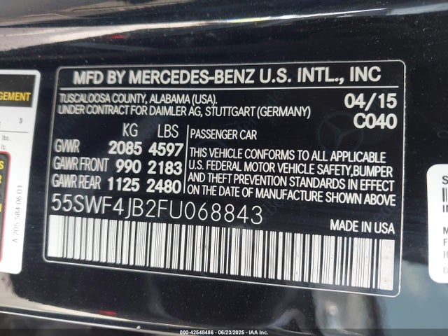 Mercedes-Benz 2015 2015 55SWF4JB2FU068843 Image 9