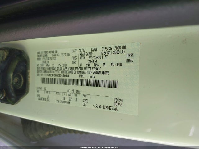 Ford 5.0l-4v 2017 1FTEW1EF8HKE45058 Image 9