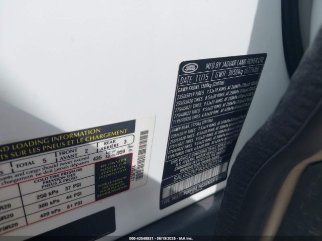 SALGS2VF9GA267314 Land Rover s/c lev3 sulev30