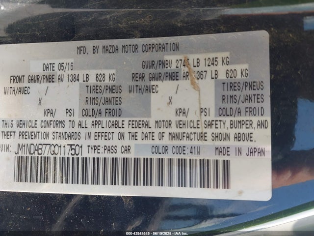 Mazda pe 2016 JM1NDAB77G0117501 Image 9