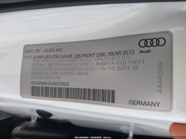 2018 AUDI A4 WAUENAF45JN007602 Photo 8