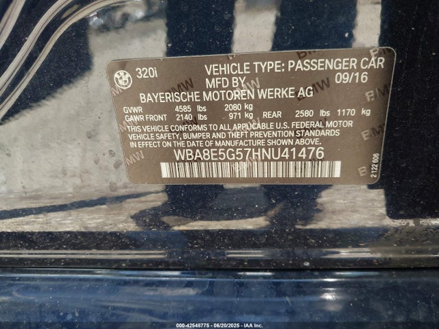 WBA8E5G57HNU41476 BMW 2017