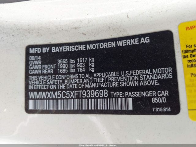 2015 MINI HARDTOP WMWXM5C5XFT939698 Photo 8