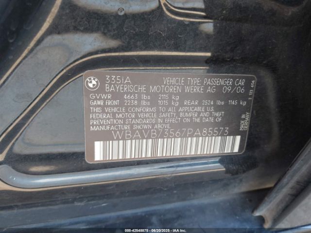 2007 BMW 335I WBAVB73567PA85573 Photo 8