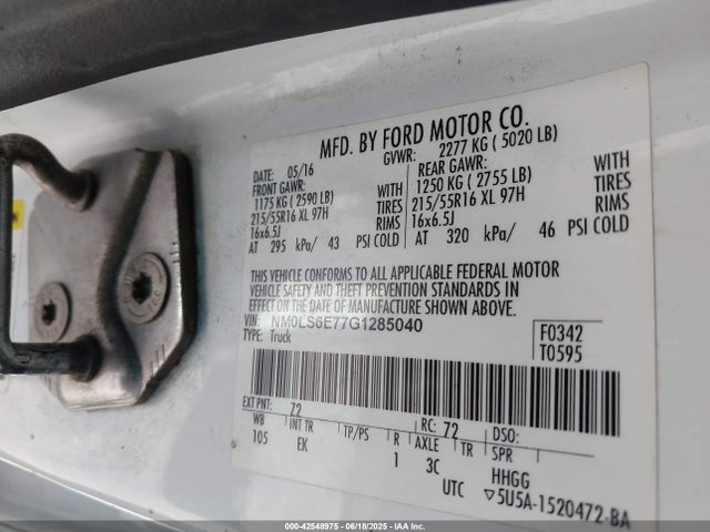 NM0LS6E77G1285040 Ford 2016
