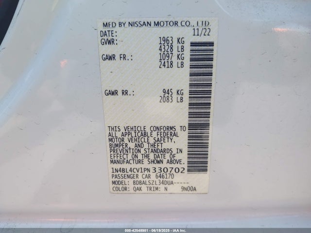1N4BL4CV1PN330702 Nissan 2023