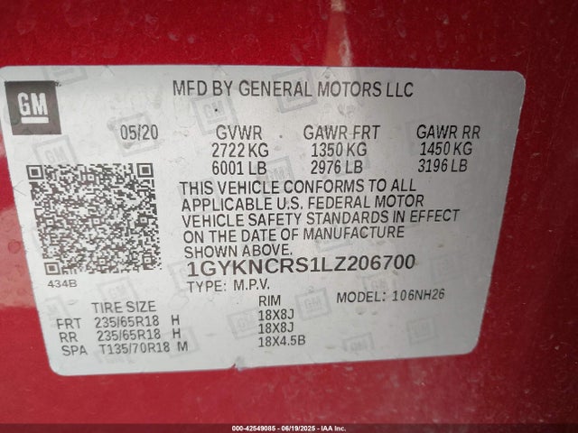 2020 CADILLAC XT5 1GYKNCRS1LZ206700 Photo 8