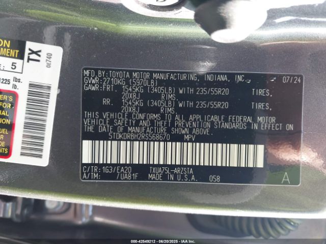 2024 TOYOTA HIGHLANDER 5TDKDRBH2RS568670 Photo 8