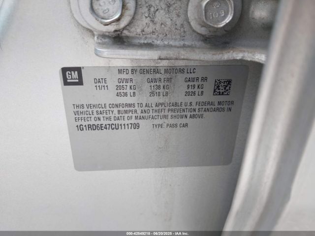 2012 CHEVROLET VOLT 1G1RD6E47CU111709 Photo 8