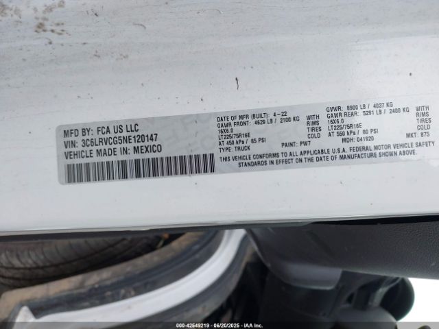 2022 RAM PROMASTER 2500 3C6LRVCG5NE120147 Photo 8