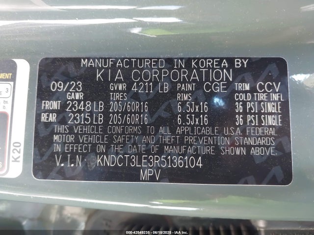 KIA gdi kappa pe 2024 KNDCT3LE3R5136104 Image 9