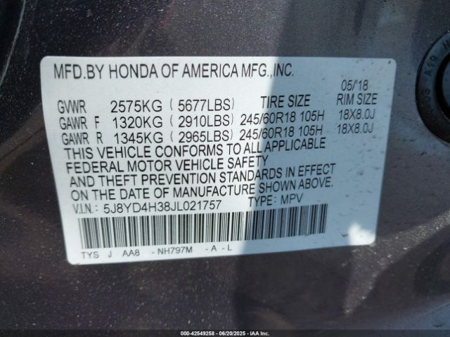 2018 ACURA MDX 5J8YD4H38JL021757 Photo 8