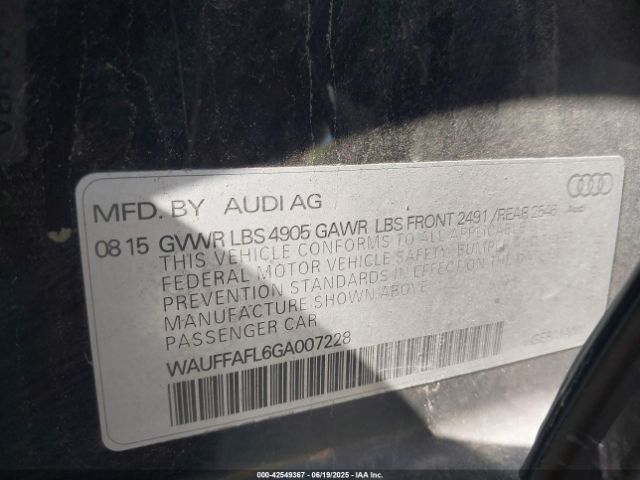 WAUFFAFL6GA007228 Audi A4
