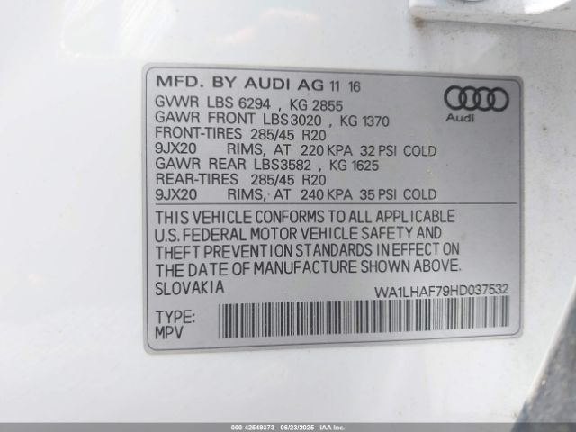 2017 AUDI Q7 WA1LHAF79HD037532 Photo 8