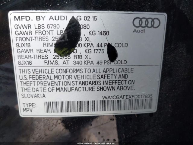 2015 AUDI Q7 WA1CGAFEXFD017935 Photo 8