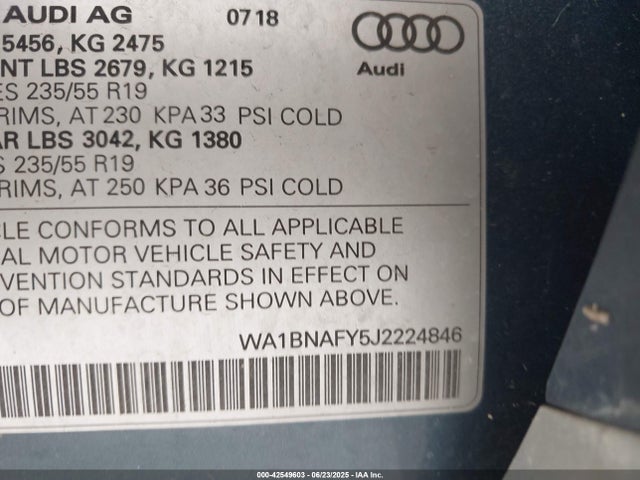2018 AUDI Q5 WA1BNAFY5J2224846 Photo 8