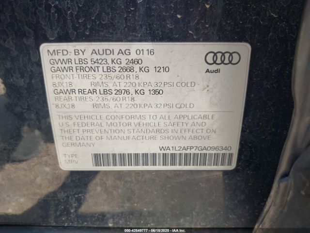 2016 AUDI Q5 WA1L2AFP7GA096340 Photo 8