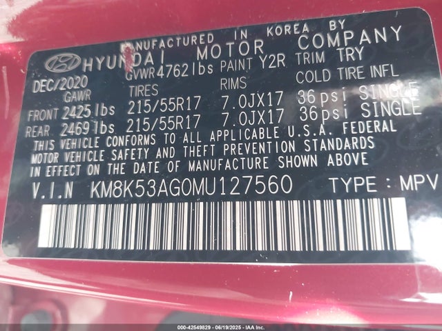 KM8K53AG0MU127560 Hyundai Kona