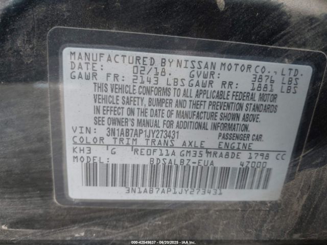 2018 NISSAN SENTRA 3N1AB7AP1JY273431 Photo 8