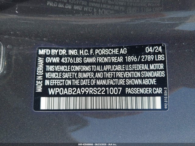 2024 PORSCHE 911 WP0AB2A99RS221007 Photo 8