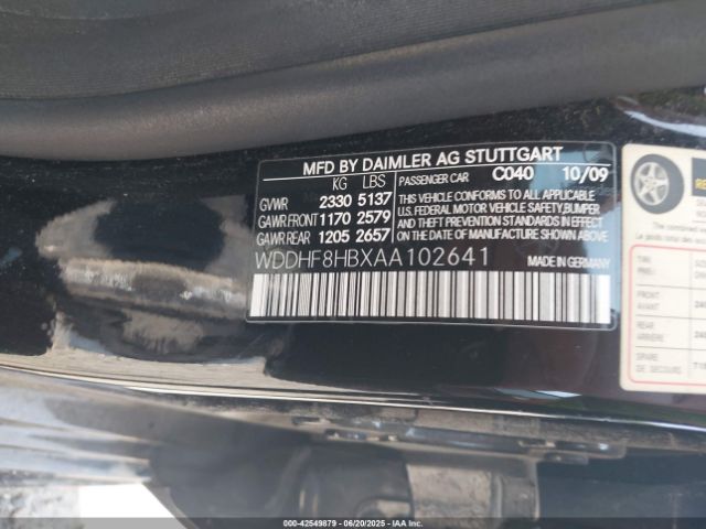 2010 MERCEDES-BENZ E 350 WDDHF8HBXAA102641 Photo 8