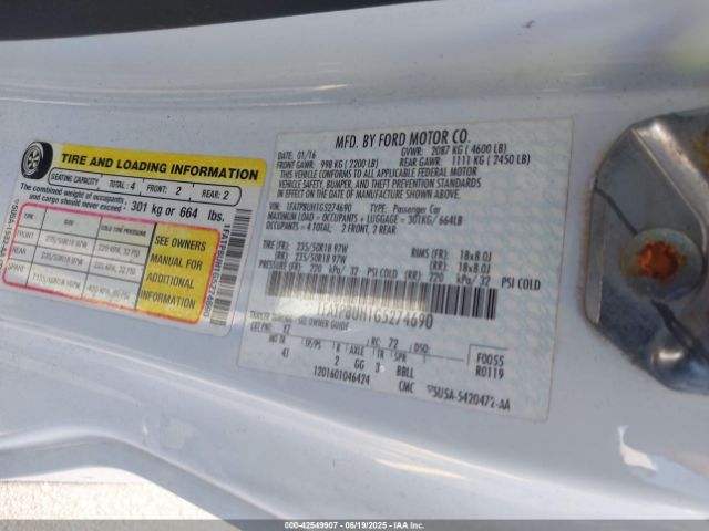 2016 FORD MUSTANG 1FATP8UH1G5274690 Photo 8