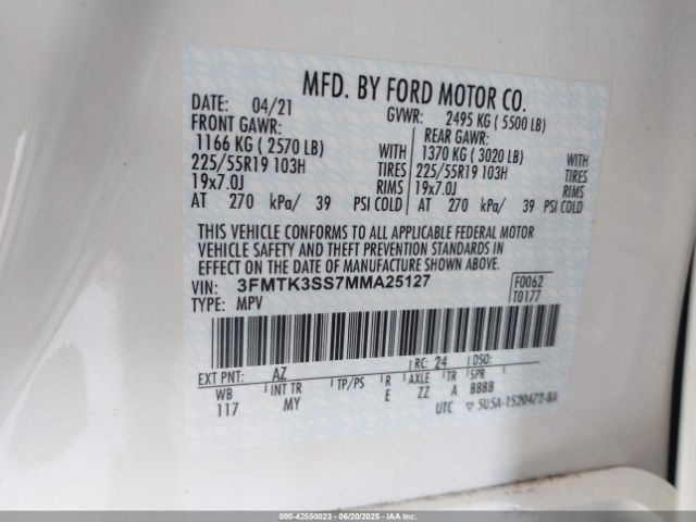 2021 FORD MUSTANG MACH-E 3FMTK3SS7MMA25127 Photo 8