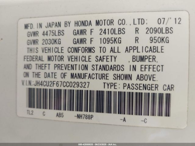 2012 ACURA TSX JH4CU2F67CC029327 Photo 8