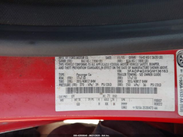 2016 FORD FIESTA 3FADP4GX9GM136163 Photo 8