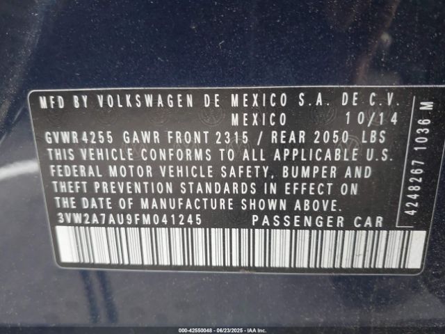 3VW2A7AU9FM041245 Volkswagen Golf