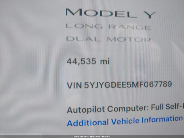 2021 TESLA MODEL Y 5YJYGDEE5MF067789 Photo 6