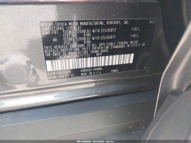 4T3RWRFV8RU111725 Toyota a25a-fxs