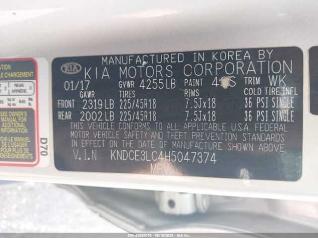 2017 KIA NIRO KNDCE3LC4H5047374 Photo 8