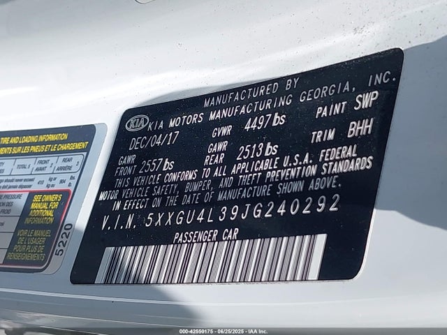 5XXGU4L39JG240292 KIA gdi