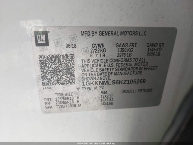 2019 GMC ACADIA 1GKKNMLS6KZ105269 Photo 8