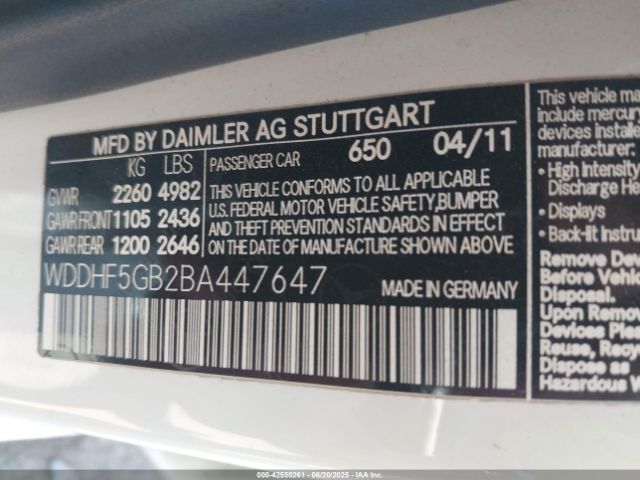 2011 MERCEDES-BENZ E 350 WDDHF5GB2BA447647 Photo 8