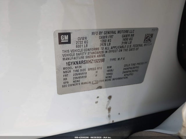 2017 CADILLAC XT5 1GYKNARSXHZ192288 Photo 8